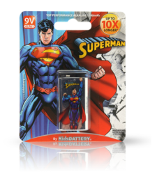Superman 9V 6LR61 Alkaline Batteries Single Pack