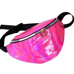 Pvc Transparent Waterproof Laser Waist Bag Beach Pack 13.77"X 5.11" Rose
