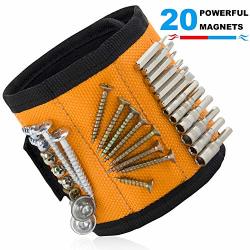 Ginmic Magnetic Wristband Tool Belt With 20 Strong Magnets For Holding Screws Nails Drill Bits Best Unique Gift For Men Women Diy Handyman Carpenters