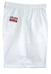 Men's Elastic Waistband 3 Pockets Cotton Twill Solid Shorts In White - M