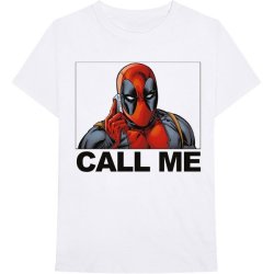 Marvel Deadpool Call Me Mens White T-Shirt Medium