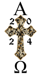 Ornate Golden Cross Pascal Easter Candle - 100 X 600MM New Design