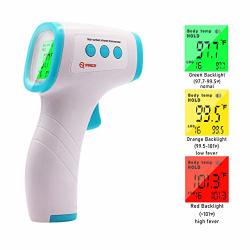2020 Updated Aulinx Full White Body And Object Digital Infrared Thermometer Non-contact Ir Forehead Thermometer - Ear And Forehead Function With Fever Alarm And