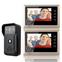Ennio 7 Inch Video Door Phone Doorbell Intercom Kit 1 Camera 2 Monitor Night Vision