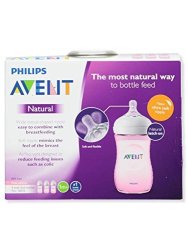 Avent 3-PACK Natural Wide-neck Bottles - Pink One Size