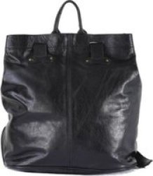 King Kong Leather 2 In 1 Backpack Shopper Bag Black
