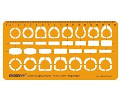 LINOGRAPH Jewellery Designing Template Diamond Gemstone Drafting Templates  Stencil Symbols Technical Drawing Scale Ruler 