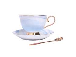 Nicolson Russell London Teacup & Saucer Marble Blue