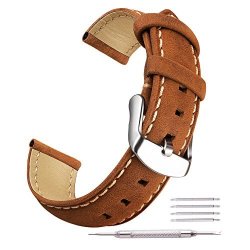 Ritche Brown Genuine Leather Straps 20MM Replacement Wrist Watch Bands For Timex Samsung Gear S2 Classic Withings Steel Hr