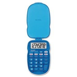 Sharp Electronics ELS10BBLTRANSLUCENT 3 Key Memory Youth Calculator-blue