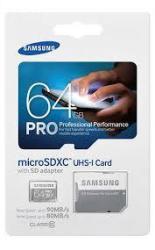 Samsung MB-MG64EA 64GB Micro Sdxc Pro 15X11X1MM With Sd Adapter