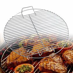 Dyey Bbq Cooking Grate Stainless Steel Barbecue Racks 45.5CM Round Barbecue Grill Bbq Rack Grilling Rack Bbq Fire Pit Cooking Grate Fits Barbecue Silver