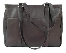 Piel Custom Personalized Leather Medium Shopping Bag In Chocolate