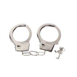 Bestoyard Kids Play Toy Metal Handcuffs With Key For Police Role Play Costume Accessories Metal Handcuffs