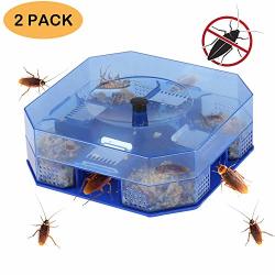 Accmor 2 Pack Roach Cockroach Trap Killer Box Reusable Non-toxic And Eco-friendly
