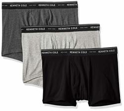 Kenneth Cole New York Men's Cotton Stretch Trunk 3 Pk 3 Pack-black Heather Dark Grey Medium