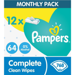Pampers Complete Clean Bulk Wipes Bulk Pack - 12X64 - Total Count 768 Wipes