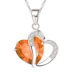 Perman Necklace For Women Fashion Anime Drifting Bottle Heart Pendant Necklace - Cheap Stuff Orange