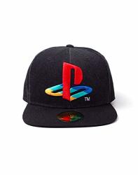 Sony Playstation Logo Denim Embroidered Snapback Baseball Cap Black SB247883SNY