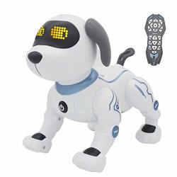 Fisca Remote Control Dog Rc Robotic Stunt Puppy Toys Handstand Push-up Electronic Pets Dancing Programmable Robot With Sound For Kids Boys And Girls Age
