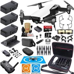 DJI Mavic Air Fly More Combo Arctic White Elite Bundle With 3 Batteries 4K Camera Gimbal Professional Carrying Case And Must Have Accessories