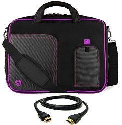 Vangoddy Purple Trim Laptop Bag For Acer Aspire Travelmate Chromebook Swift Spin Predator Nitro 14"- 15.6IN + 8FT HDMI Cable