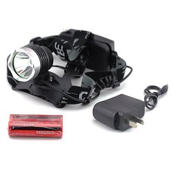 Econoled Outdoor Waterproof 1600LM Xm-l T6 LED Headlamp + 2 X 18650 Rechargeable Batteries + Charger