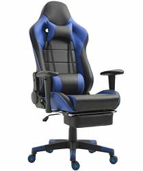 GAMING Chair With Footrest PC Computer Gamer Chair Video Game Racing Chair High Back Reclining Executive Ergonomic Office Desk Chair With Headrest Lumbar Support