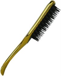 Wet And Dry Detangling Paddle Hairbrush Metallic Gold - Rectangular Shape Head Ergonomic Handle Widely Spaced 325 Soft Bristles Suitable For Long Medium