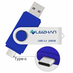 Leizhan 3.0 USB Flash Drive 256GB Type C Photo Stick For Android Phone Huawei P30 P20 Samsung Galaxy S10 S9 Note 9 S8 S8 Plus Blue