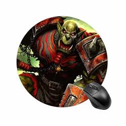 Round Gaming Mouse Pad Non-slip World Of Warcraft Epic Orc Warrior Mouse Mice Pad Mat With Rubber Base For Home Office Business Gaming 7.87" X 7.87