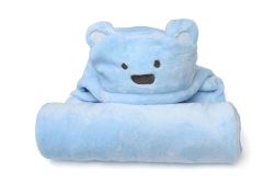 Blue Bear Soft Hooded Blanket