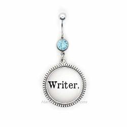 Writers Belly Ring Word Jewelry Christmas Gift Gift For Her Gift For Writer-writing Quote Gift For Writer-writing QUOTE.F297