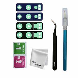 Vimour 2 Pieces Oem Rear Camera Glass Lens Replacement For Samsung Galaxy Note 9 N960U All Carriers With Pre-installed Adhesive And Repair Toolkit Blue