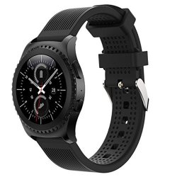 For Samsung Gear S2 Classic 732 Ok Fashion Sports Silicone Bracelet Replacement Smart Watch Strap Band Black