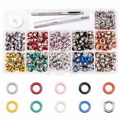 AIEX 300 Pieces Grommets Kit Metal Eyelet With Installation Tools For Shoes Clothes Bags Canvas Diy Crafts 10 Colors