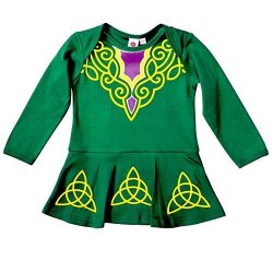GREEN Babies Vest Designed As Irish Dancing Dress With Celtic Design