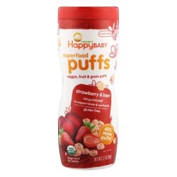 Happy Family Baby Organic Puffs Strawberry & Beetroot 60G