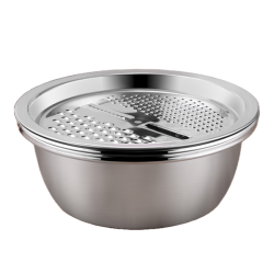 Jk Deluxe 3-IN-1 Stainless Steel Bowl Colander Grater Kitchenware Set