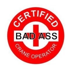 Bad Ass Heavy Equipment Operator Hard Hat StickerHelmet Decal Stickers Labels 