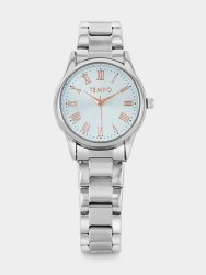 Silver Plated Light Blue Dial Bracelet Watch