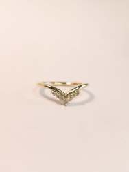 Wishbone X Diamonds Ring - XL UK Ring Size R+ To Z 18K Rose Gold