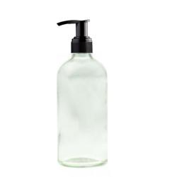 500ML Clear Glass Generic Bottle With Pump Dispenser - Black 28 410