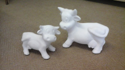 Cows By Pro Art Ceramic Art Shop - Lying On Back - Open Mouth