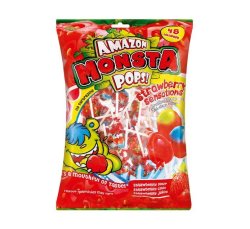 Amazon Monsta Pops Lollipops Sensat strawberry 1 X 48'S
