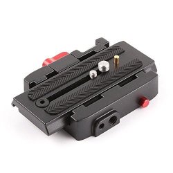 P200 Quick Release Qr Clamp Adapter Base Plate Compatible For Manfrotto 500AH 701HDV 577 503 & Can Be Used With Tripod Rail Stabilizer Camera Photography