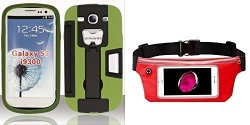 Combo Pack Neon Green Bottle Opener AM3 For Samsung Samsung Galaxy S3 I9300 And Red Sports Activity Waist Pack Pocket Belt For Apple Iphone