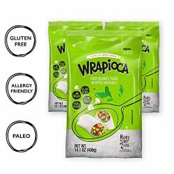 Wrapioca Brazilian Tapioca Flour Wrap - Gluten-free Paleo Nut-free Dairy-free Flour Alternative 3-PACK