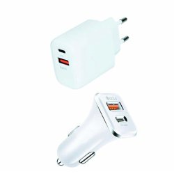 Fly Pd 38W Usb-c Wall Charger + Usb-a Car Charger