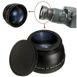 52MM 2X Telephoto Lens For Nikon D3100 D5200 D5100 D7100 D90 D60 Dslr Camera With Filter Thread